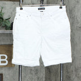 DKNY Jeans Women's Roll Cuff Denim Bermuda Shorts. 1386501 White 12