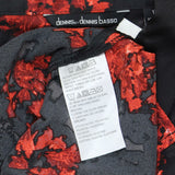 Dennis Basso Women's Button Front Floral Stretch Satin Blouse