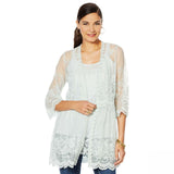 LaBellum by Hillary Scott Women's Lace Topper With Scalloped Hem