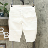 DG2 by Diane Gilman Classic Stretch Pull On Bermuda Shorts Ivory Medium