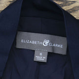 Elizabeth & Clarke Women's Ponte Knit Blazer With Staintech Midnight Navy 8