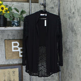 Susan Graver Women's Liquid Knit And Lace Cardigan And Tank Top Set