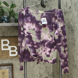 Ultra Flirt Women's Junior Fit Tie Dye Thermal Top