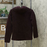 A New Day Women's Sherpa Pullover Cowl Neck Sweater Burgundy XS