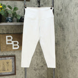 Yummie Women's Talia Compact Cotton Shaping Capri Leggings White Large