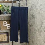 New Sentimental Women's Wide Waistband Cropped Soft Knit Pants. 1369425-NEW L