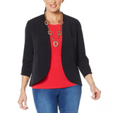 IMAN Women's Plus Size Boho Chic Drape Front Jersey Knit Cardigan