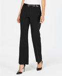 Charter Club Women's Belted Tummy Control Trousers Deep Black 8