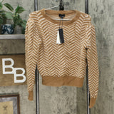 Lucy Paris Women's Junior Fit Chevron Print Sweater