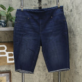 DG2 by Diane Gilman Plus Size Classic Stretch Pull-On Bermuda Short Indigo 1X
