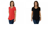 NWT Isaac Mizrahi Live! Scoop Neck Curved Ruffle Hem Knit Top. A378050-Reg M