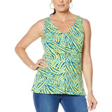 IMAN Women's Boho Chic Reversible Button Front Tank Top