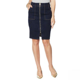 G by Giuliana Women's Plus Size Lycra Straight Zip Front Denim Skirt
