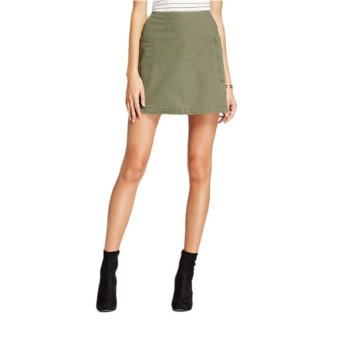 A New Day Casual A Line Mini Skirt Olive 18
