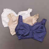Rhonda Shear 3 Pack Back Closure Betty Pin Up Bras Neutrals XL