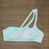 Xhilaration Tie Dye One Shoulder Bikini Top Blue Large (8-10)
