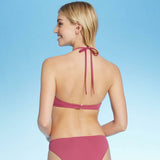 Shade & Shore Women's Lightly Lined Crochet Long Line Bikini Top