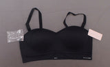 Nearly Nude Women's Seamless Wireless Bandeau Bra With Optional Straps Black XXL