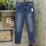 DG2 by Diane Gilman Virtual Stretch Beaded Side Stripe Jeans Midtone 8