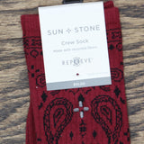Sun + Stone Men's Paisley Printed Crew Socks