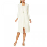 MarlaWynne Women's Pleated Stretch Knit Duster Sweater Cardigan