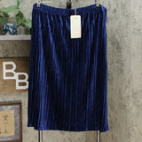 LaBellum by Hillary Scott Women's Plus Size Soft As Velvet A-Line Pleated Midi Skirt