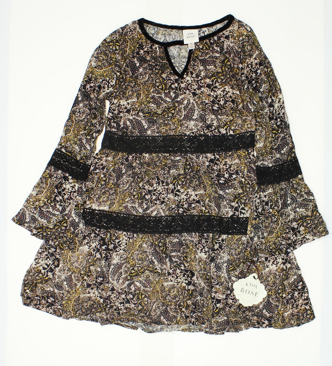 Knox Rose Women's Velvet Trim Printed Shift Dress – Biggybargains