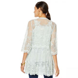 LaBellum by Hillary Scott Women's Lace Topper With Scalloped Hem