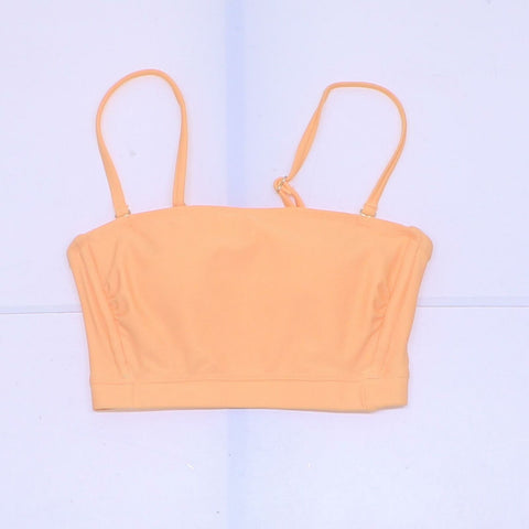 Xhilaration Women's Longline Bandeau Bikini Swim Top BRIGHT Orange XS