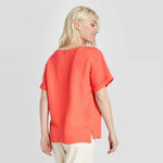 A New Day Women's Short Sleeve Linen Cuff T-Shirt