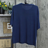 Stars Above Womens Knit Stretch Pajama Knit Shirt Top with Pocket Navy Blue XL