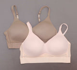 Rhonda Shear Women's Plus Size 2 Pack Molded Cup Bras With Mesh Back Detail