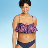 Kona Sol Women's Long Line Flounce Bikini Top