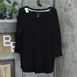 NWT Isaac Mizrahi Live! Essentials Pima Cotton 3/4 Sleeve Top. A300290 XS