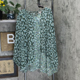 LOGO by Lori Goldstein Plus Size Assymetric Patchwork Ruffle Hem Blouse