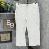 Universal Thread Women's High Rise Regular Fit Crop Jeans Cream 16