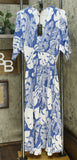 NWT DG2 By Diane Gilman Womens Printed Tie-Waist Maxi Dress. 680418 Large