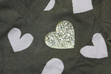 DG2 by Diane Gilman Womens Breast Cancer Awareness Heart Sequin Sweater
