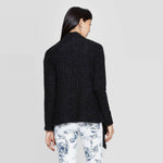 Xhilaration Women's Long Sleeve Eyelash Open Cardigan Sweater