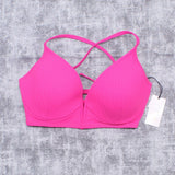 Shade & Shore Women's Lightly Lined V-Wire Ribbed Bikini Top