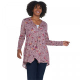 LOGO by Lori Goldstein Women's Jersey Knit Button Front Cardigan