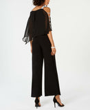 MSK Women's Embellished Chiffon Overlay Jumpsuit