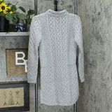 Aran Crafts Women's Merino Wool Button Front Cable Knit Sweater