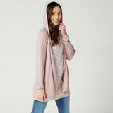 LOGO by Lori Goldstein Lounge French Terry Zip Front Hoodie Rose Medium