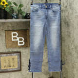 DG2 by Diane Gilman Women's Virtual Stretch Side Slit Crop Jeans Blue 4