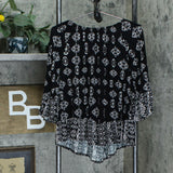 Style & Co Women's Geo Off-The-Shoulder Top Black Medium