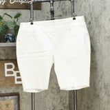 DG2 by Diane Gilman Classic Stretch Pull-On Bermuda Shorts Ivory Petite 2X