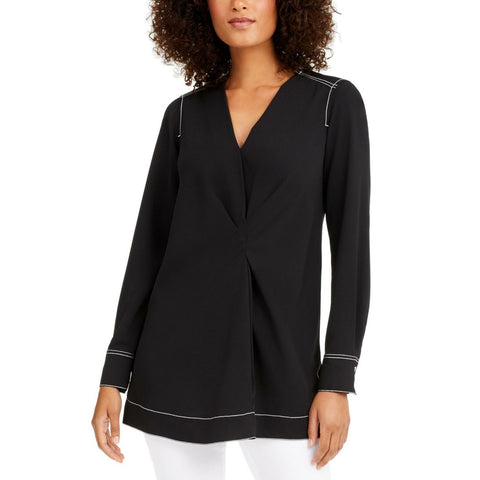 Alfani Women's Contrast Stitch Tunic Blouse