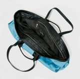 Wild Fable Zip Closure Faux Leather Trim Weekender Bag Aqua Blue