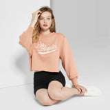 Wild Fable Women's Crewneck Los Angeles Cropped Sweatshirt